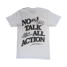 Load image into Gallery viewer, OUTRANK TEE WHITE/BLACK NO TALK
