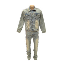 Load image into Gallery viewer, FOCUS 2572 CREAM WASHED JEAN JACKET
