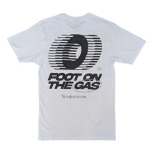 Load image into Gallery viewer, OUTRANK TEE WHITE/BLACK/GREY FOOT ON THE GAS
