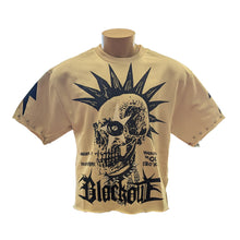 Load image into Gallery viewer, BKYS-T1118A Beige Blackout Cropped T-Shirt
