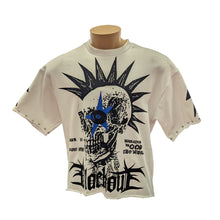 Load image into Gallery viewer, BKYS-T1118A White Blackout Cropped T-Shirt
