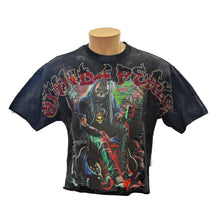 Load image into Gallery viewer, BKYS-T1330 Washed-Black Stand 4 Peace Cropped T-Shirt
