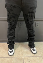Load image into Gallery viewer, Black Takers Stacked Jeans
