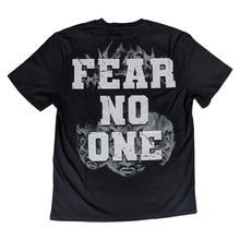 Load image into Gallery viewer, MEN 340 TEE BLACK/BLUE/GREEN FEAR NO ONE

