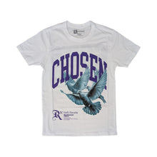 Load image into Gallery viewer, R&amp;R TEE CHOSEN WHITE/PURPLE/TEAL
