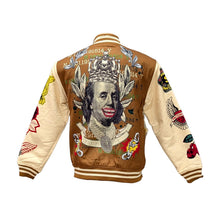 Load image into Gallery viewer, REASON RER-002 SECURE THE BAG (BROWN/CREAM) LETTERMAN JACKET
